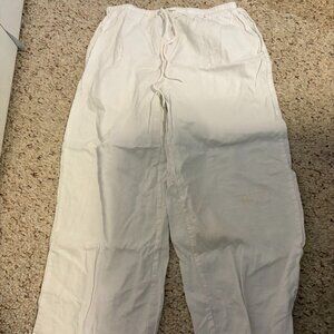 Cotton On White Drawstring Linen Pants – Size 4 – Hemmed